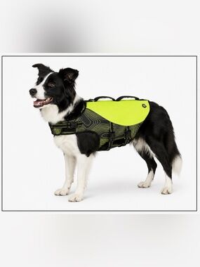 Arcadia Trail Medium High Visibility Dog Life Jacket Flotation Vest Neon Yellow